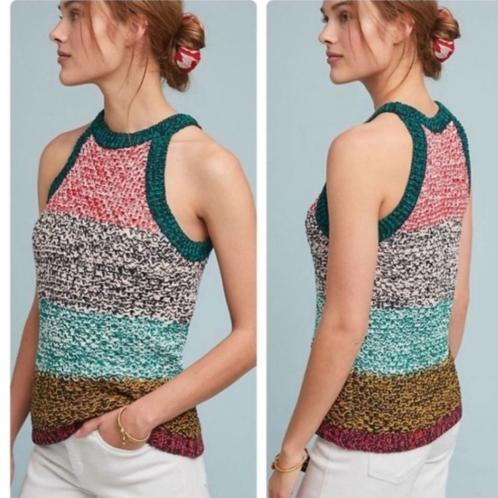NWT! Anthropologie Maeve Rainbow sweater tank
